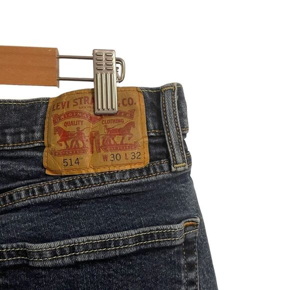 Levis 514 Straight Dark Denim Fringe Ankle Jeans Size 30 - Picture 5 of 8
